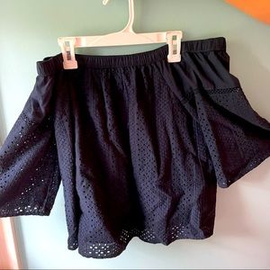 Navy blue off the shoulder top